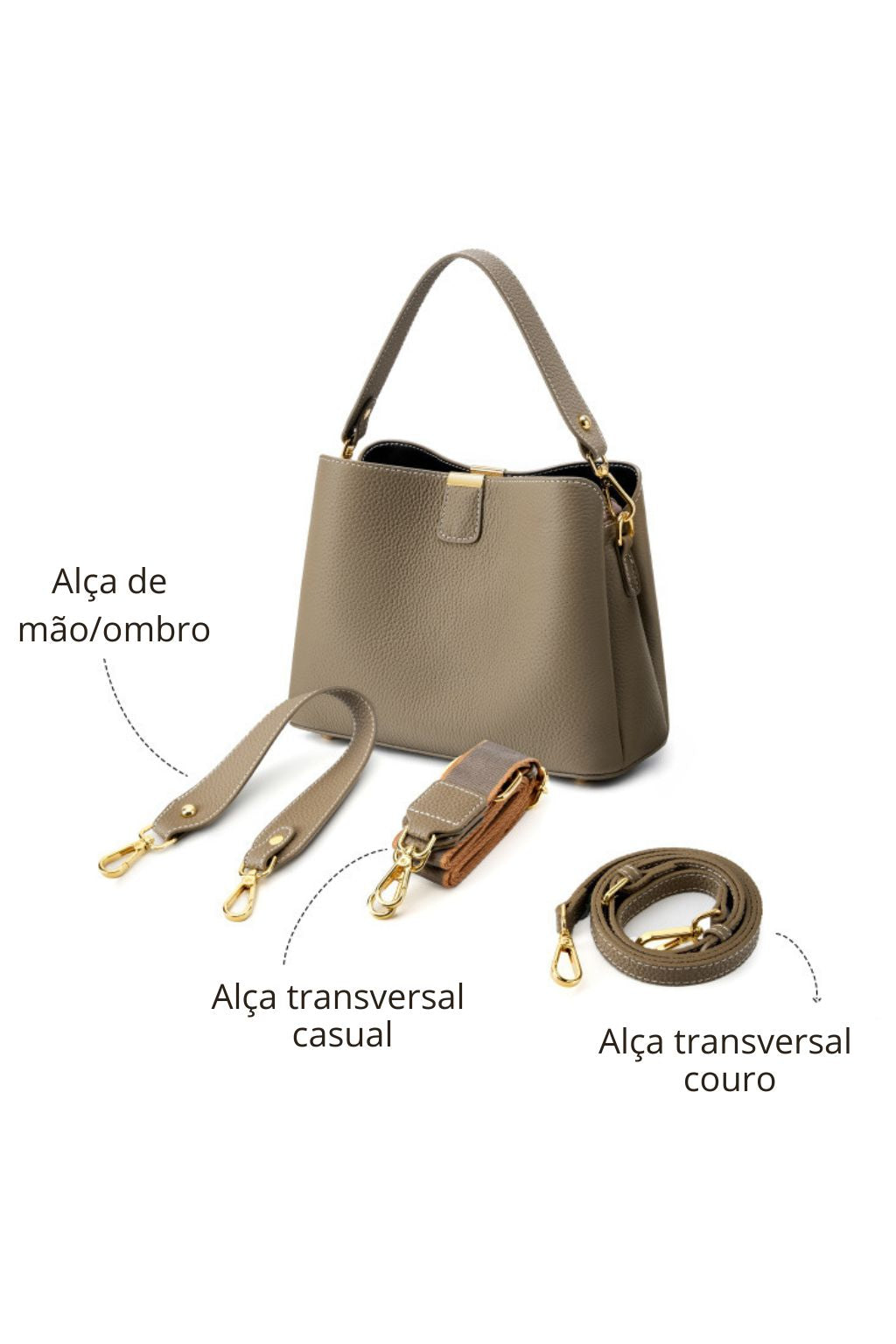 Bolsa Bucket Couro Legítimo Munique