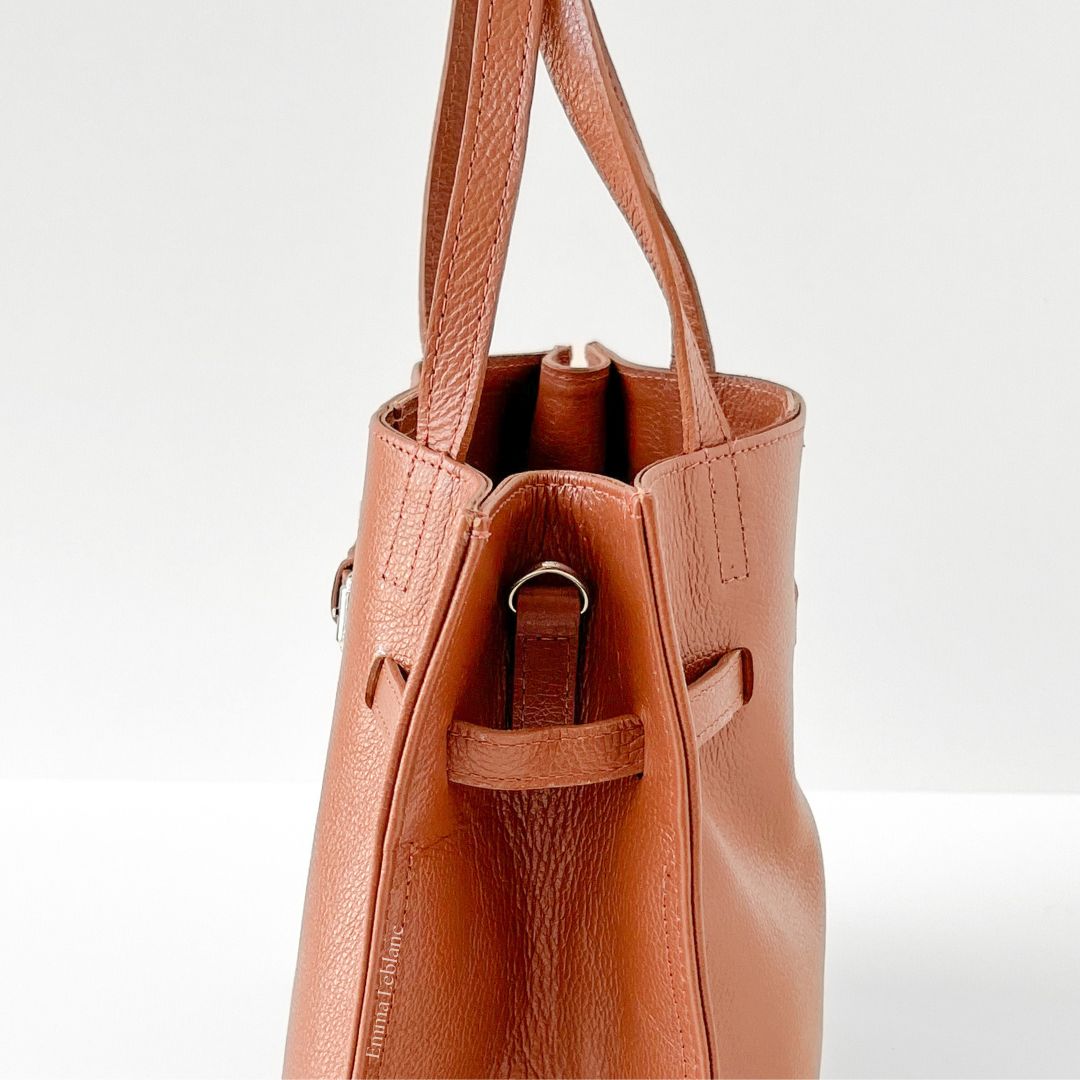Bolsa Tote Média Couro Legítimo Classic Milão – Emma Leblanc