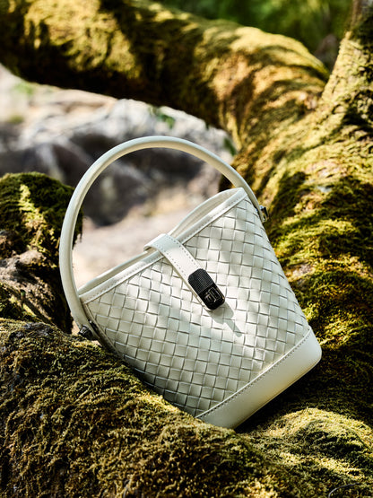 Bolsa Bucket Trançada Couro Legítimo Capri