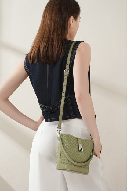 Bolsa Bucket Trançada Couro Legítimo Capri