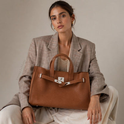 Bolsa Tote Grande Couro Legítimo Bonnet Ferragem Prata