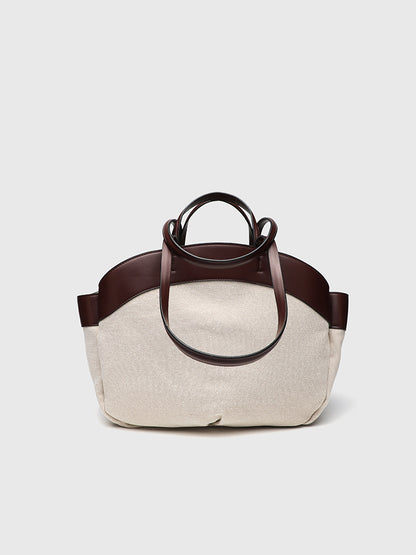 Bolsa Tote Grande Canvas Bicolor Luna