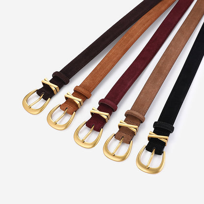Cinto Feminino Couro Legítimo Camurça XX