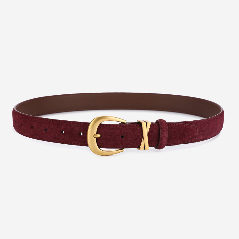 Cinto Feminino Couro Legítimo Camurça XX