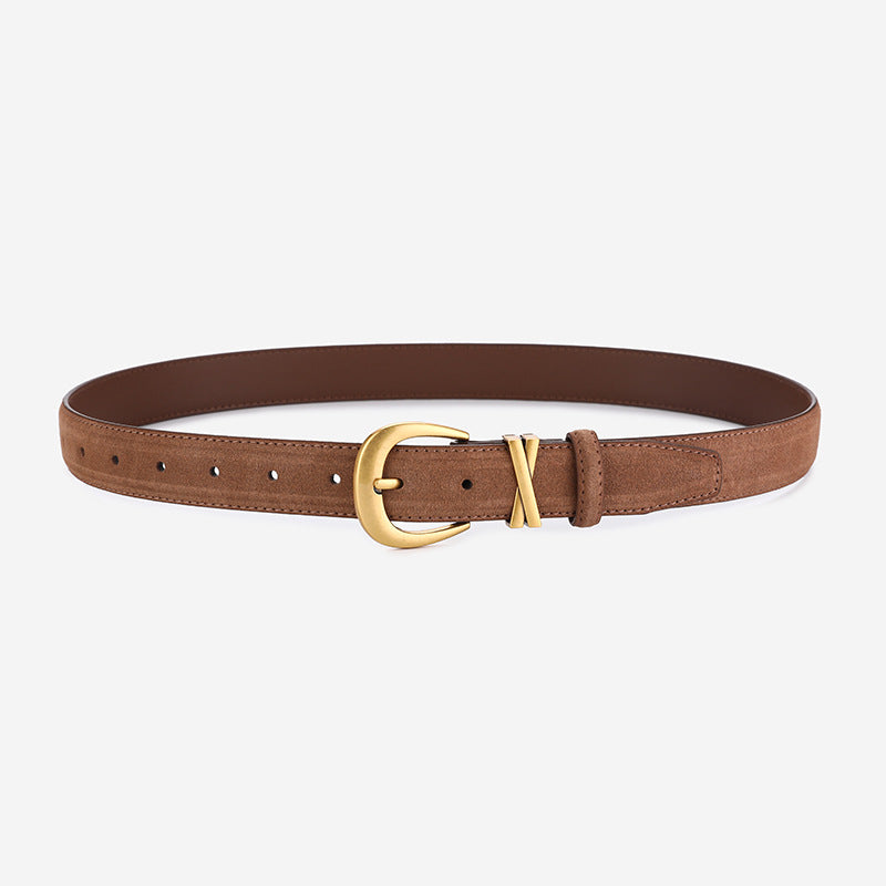 Cinto Feminino Couro Legítimo Camurça XX