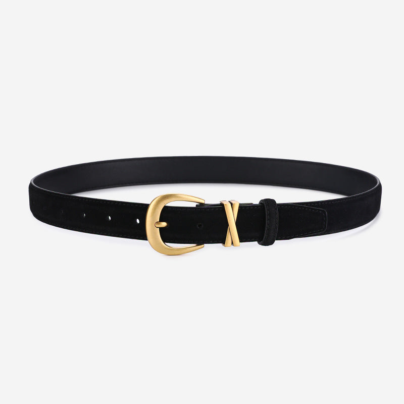 Cinto Feminino Couro Legítimo Camurça XX