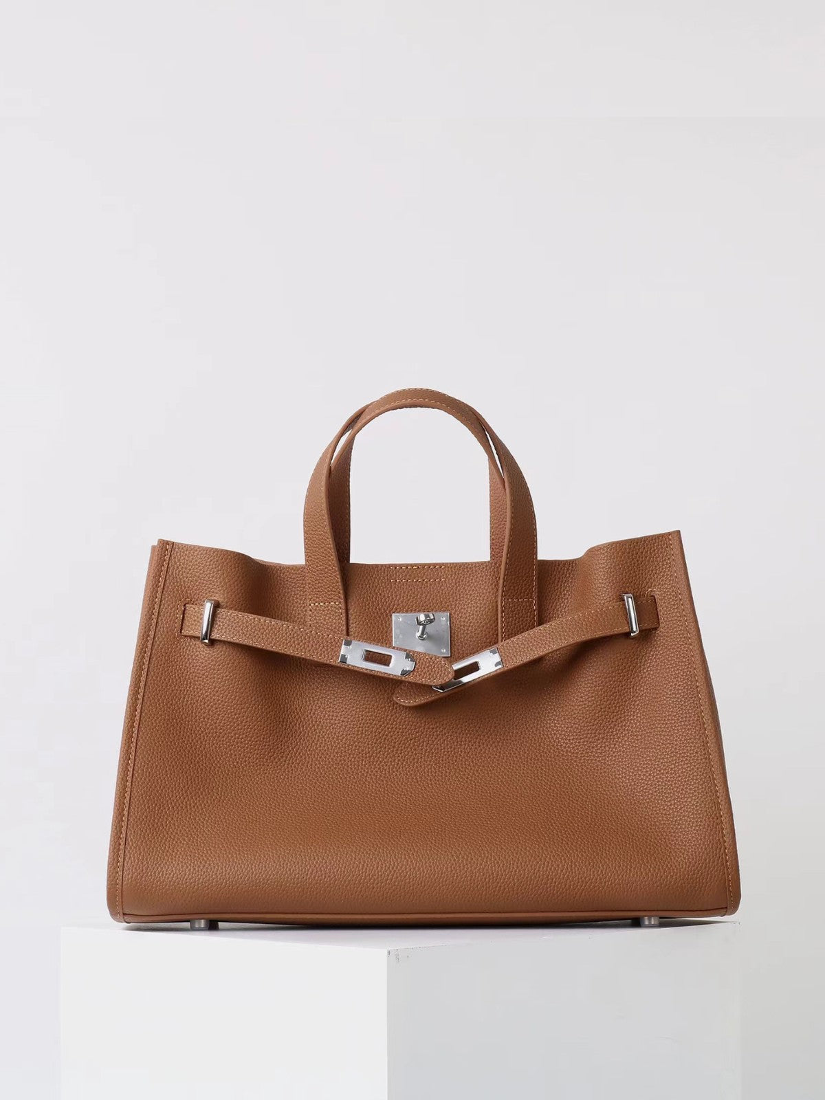 Bolsa Tote Grande Couro Legítimo Bonnet Ferragem Prata