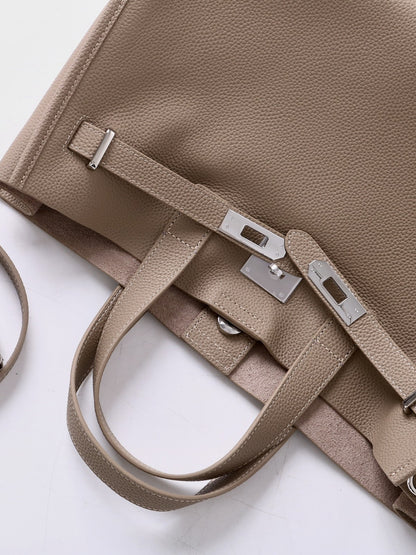 Bolsa Tote Grande Couro Legítimo Bonnet Ferragem Prata