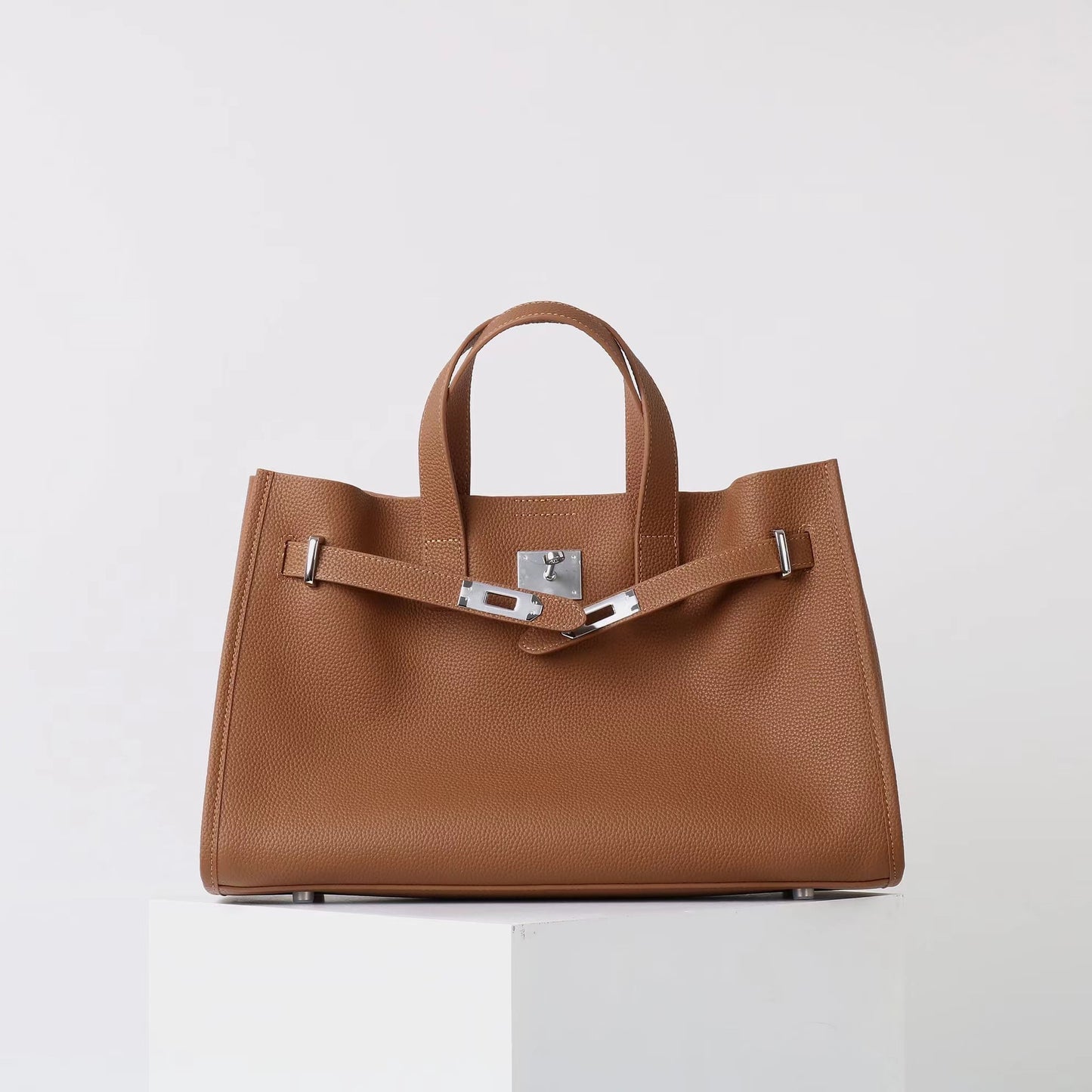 Bolsa Tote Grande Couro Legítimo Bonnet Ferragem Prata