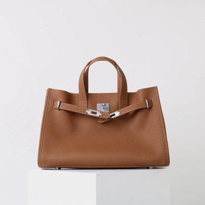 Bolsa Tote Grande Couro Legítimo Bonnet Ferragem Prata
