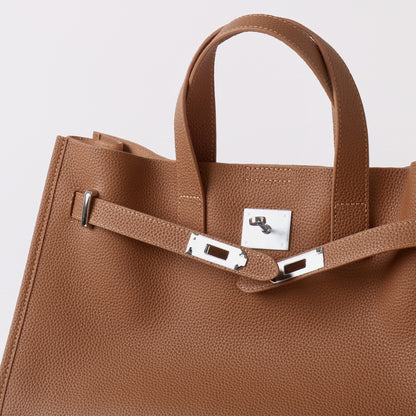 Bolsa Tote Grande Couro Legítimo Bonnet Ferragem Prata