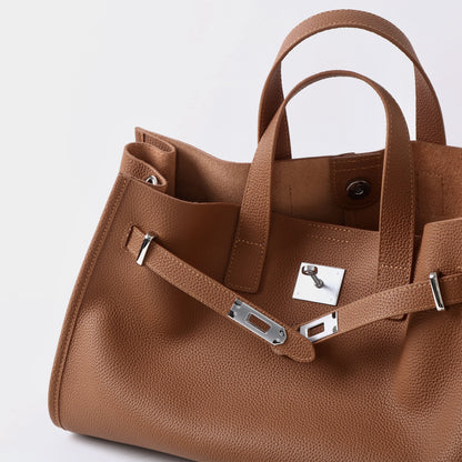 Bolsa Tote Grande Couro Legítimo Bonnet Ferragem Prata