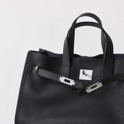 Bolsa Tote Grande Couro Legítimo Bonnet Ferragem Prata