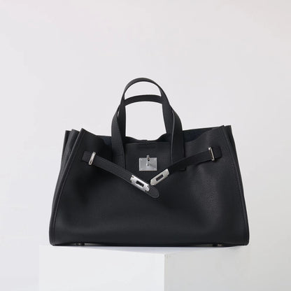 Bolsa Tote Grande Couro Legítimo Bonnet Ferragem Prata
