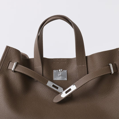 Bolsa Tote Grande Couro Legítimo Bonnet Ferragem Prata