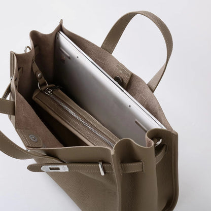 Bolsa Tote Grande Couro Legítimo Bonnet Ferragem Prata