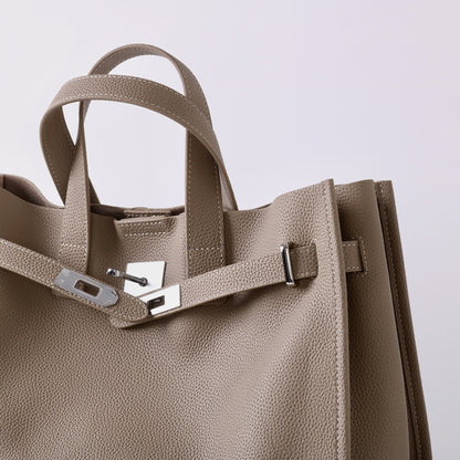 Bolsa Tote Grande Couro Legítimo Bonnet Ferragem Prata