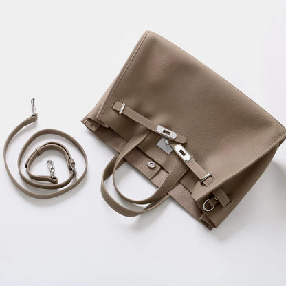 Bolsa Tote Grande Couro Legítimo Bonnet Ferragem Prata
