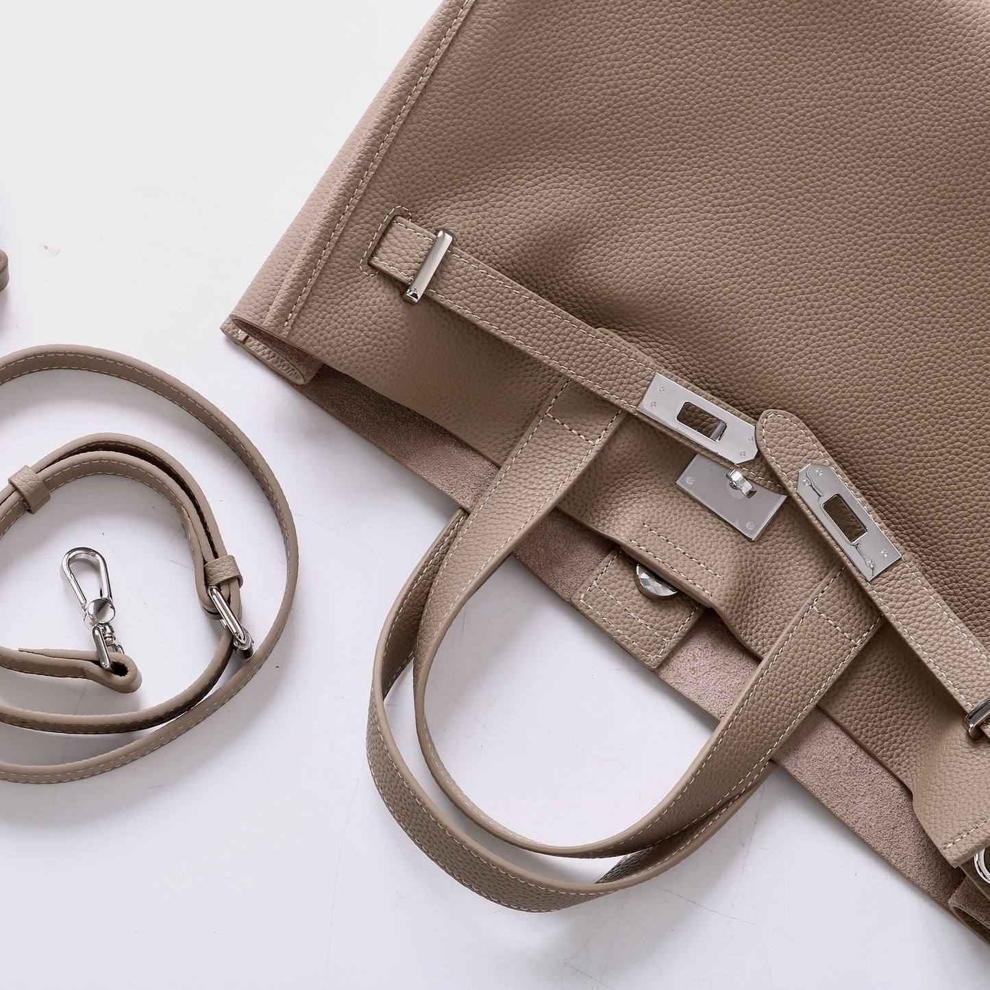 Bolsa Tote Grande Couro Legítimo Bonnet Ferragem Prata