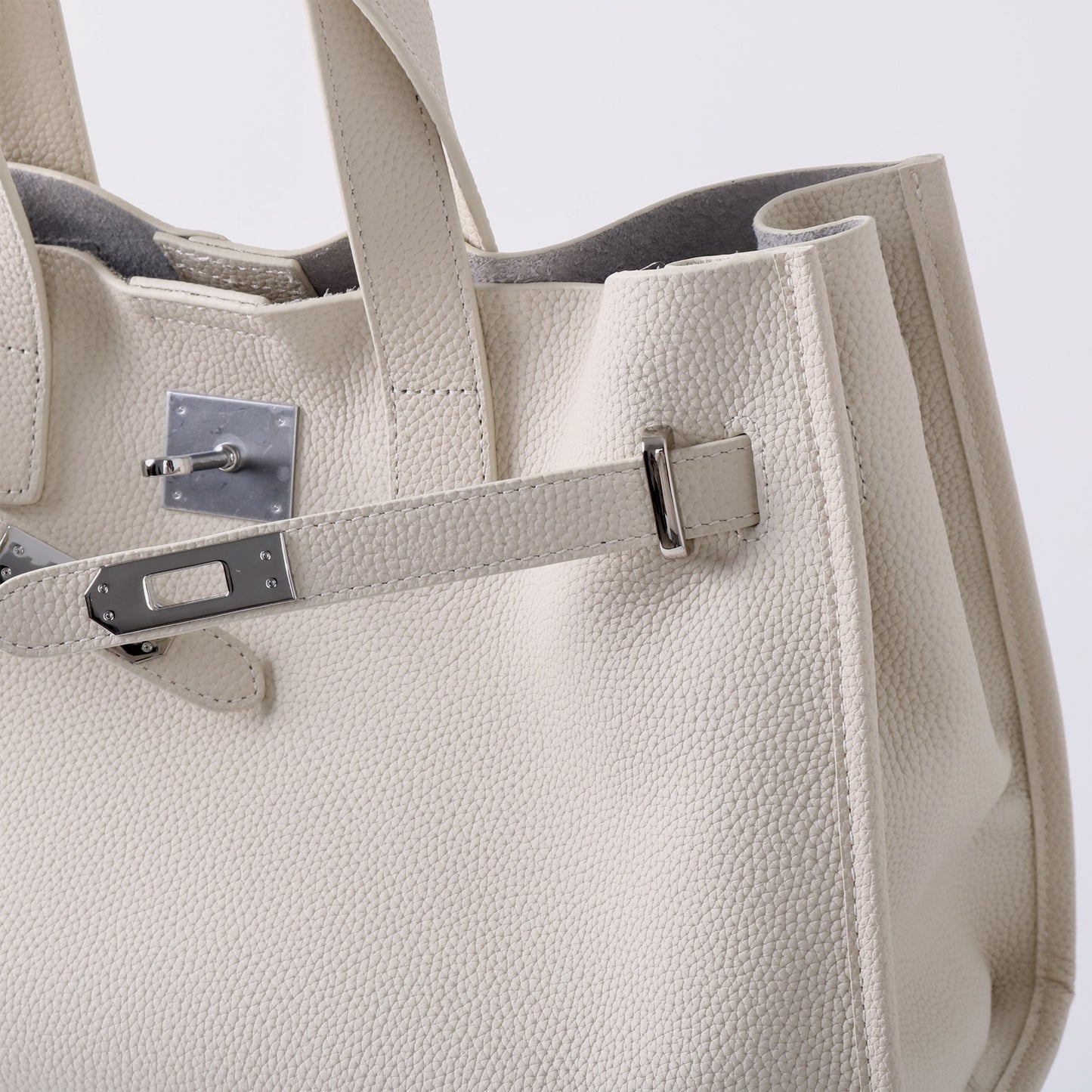 Bolsa Tote Grande Couro Legítimo Bonnet Ferragem Prata