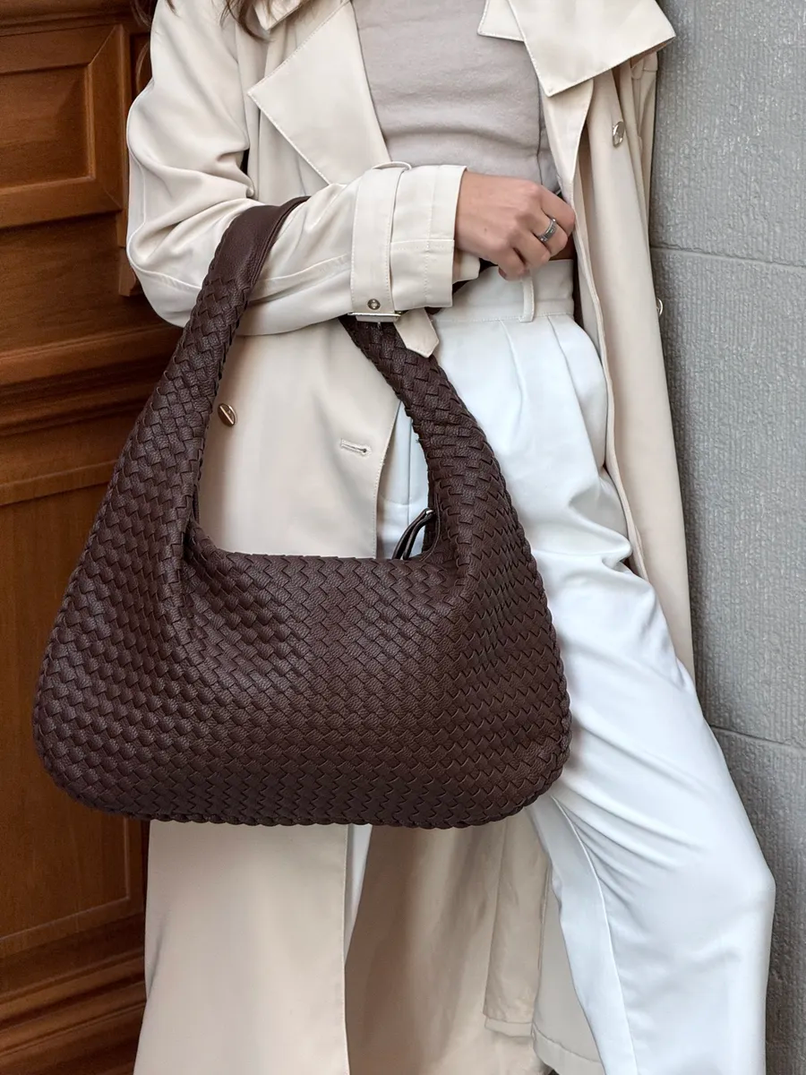 Bolsa de Ombro Maxi Trançada Havana