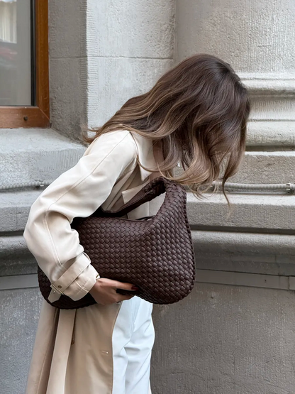 Bolsa de Ombro Maxi Trançada Havana