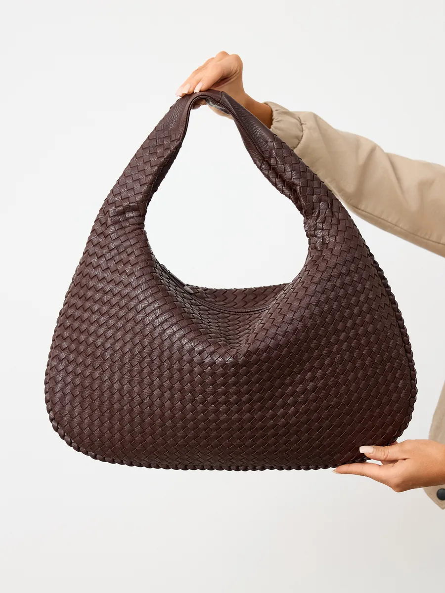 Bolsa de Ombro Maxi Trançada Havana